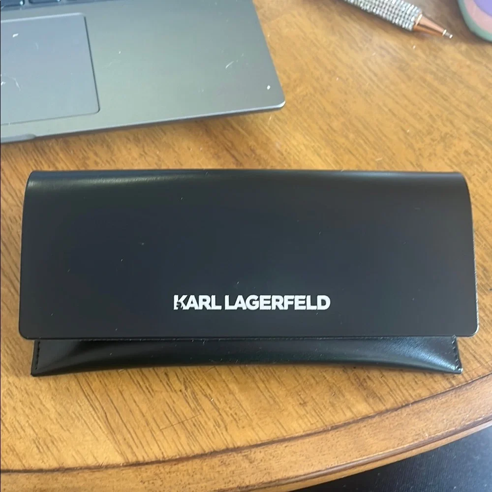 Karl Lagerfeld Oversized Square Sunglasses in Dark Green with Gradient Lenses - Picture 5 of 6